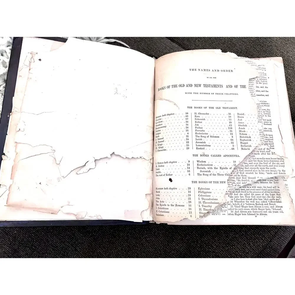 Antique Family Bible with Apocrypha - 1872